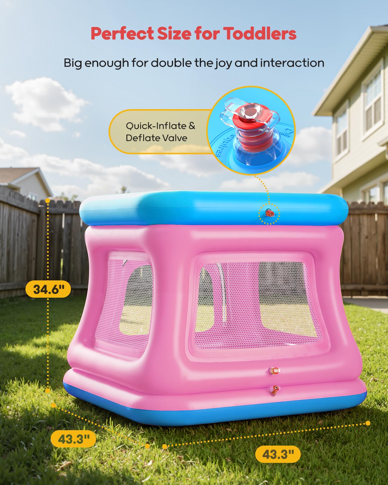 QPAU 32 soft balls included for immediate ball-pit fun and exploration.