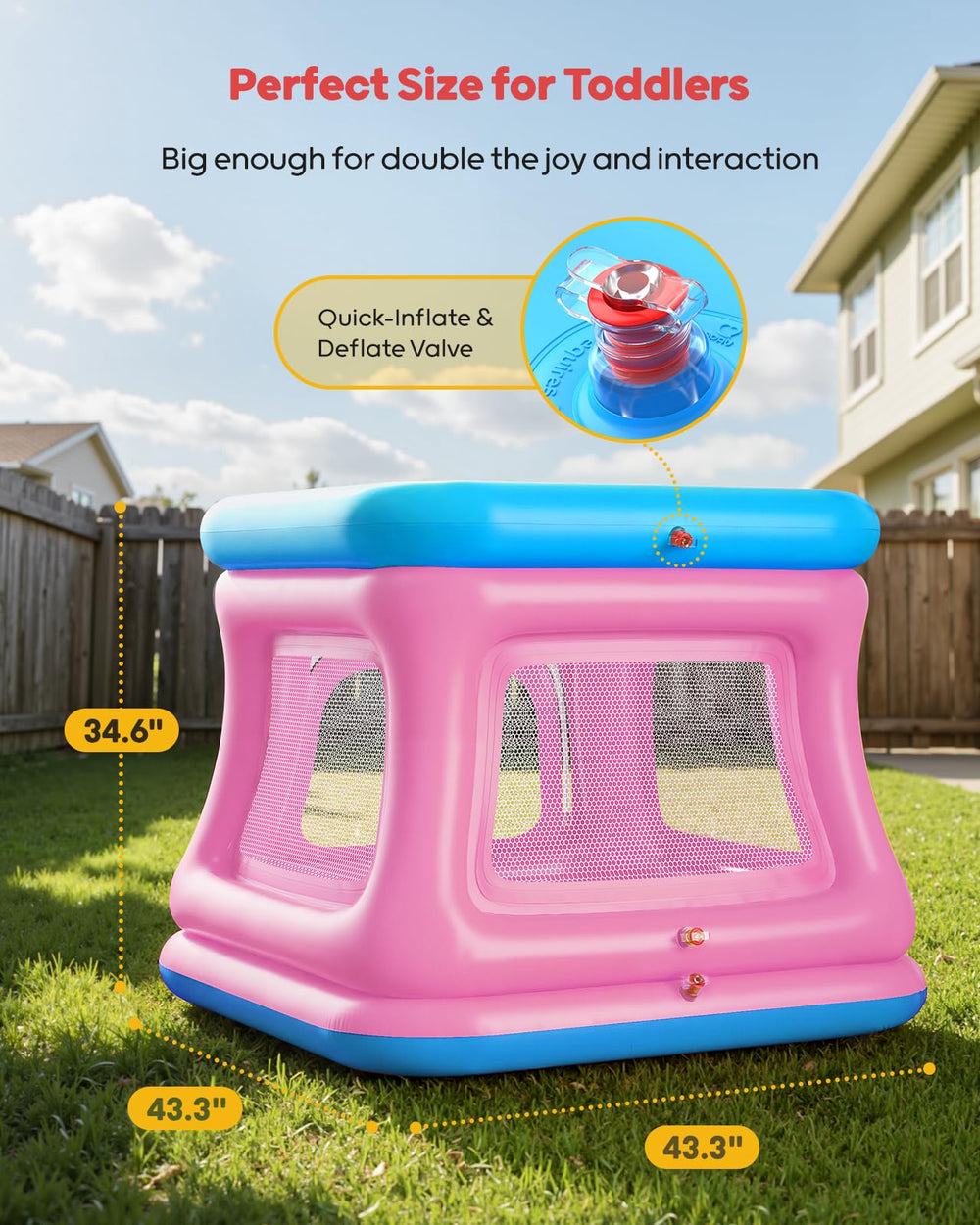 QPAU 32 soft balls included for immediate ball-pit fun and exploration.