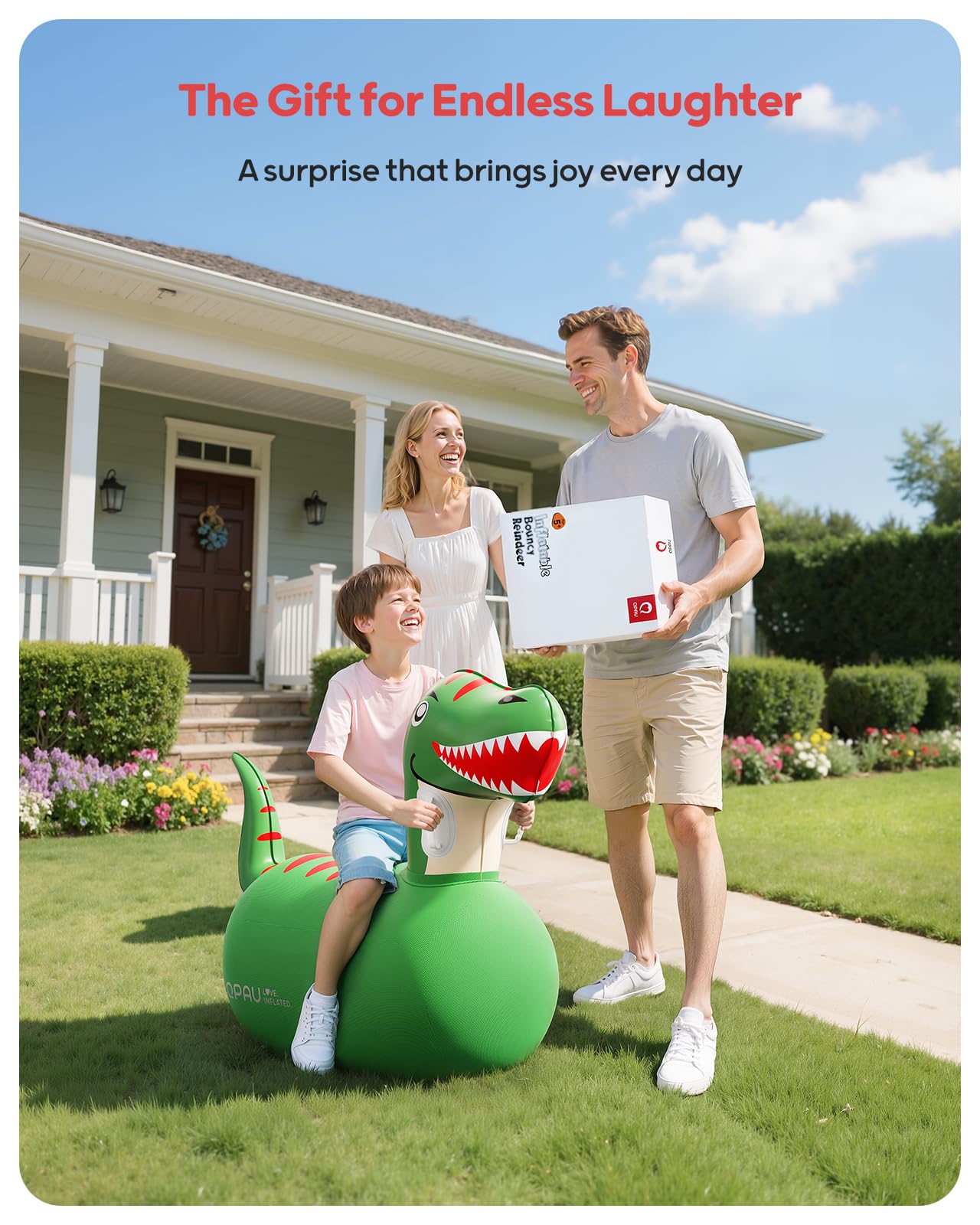 QPAU outdoor-ready bouncy toy ideal for backyards and parties.
