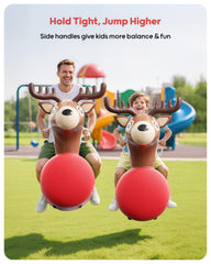 QPAU reindeer hopper saddle-seat design provides safe seating.