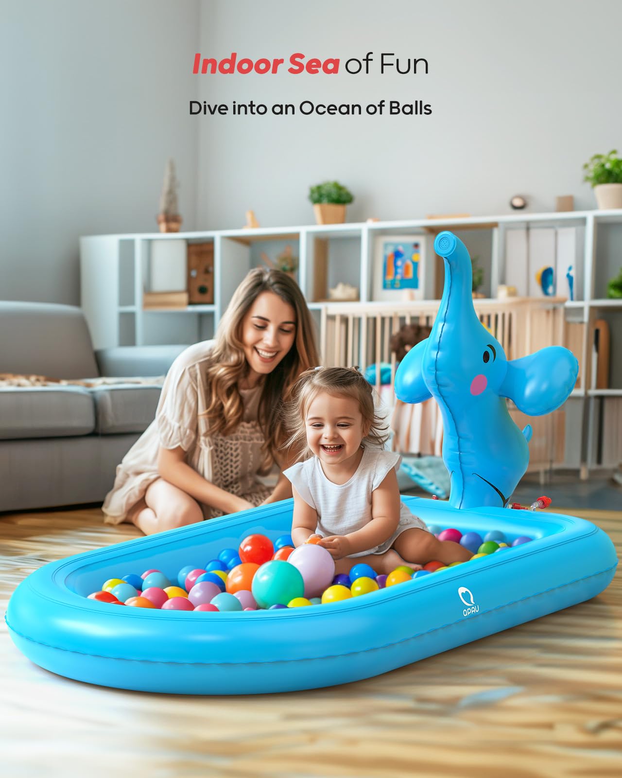 QPAU toddler pool uses thick PVC for safe, durable play.