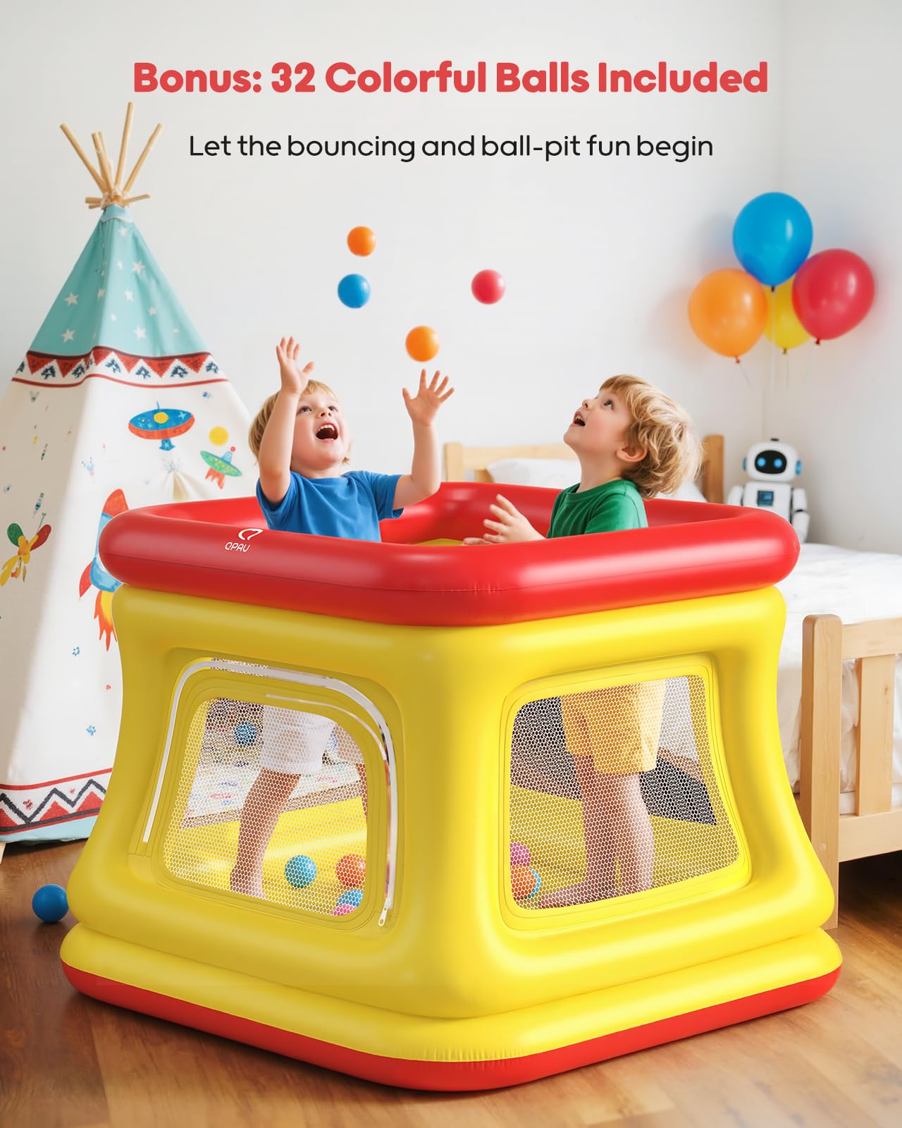QPAU toddler trampoline section in action for active play