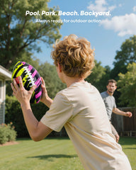 QPAU waterproof football with inflation-hose-pump for quick setup.
