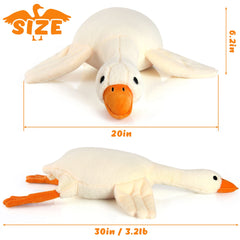Close-up of transparent bead filling adding gentle weight to the goose plush.