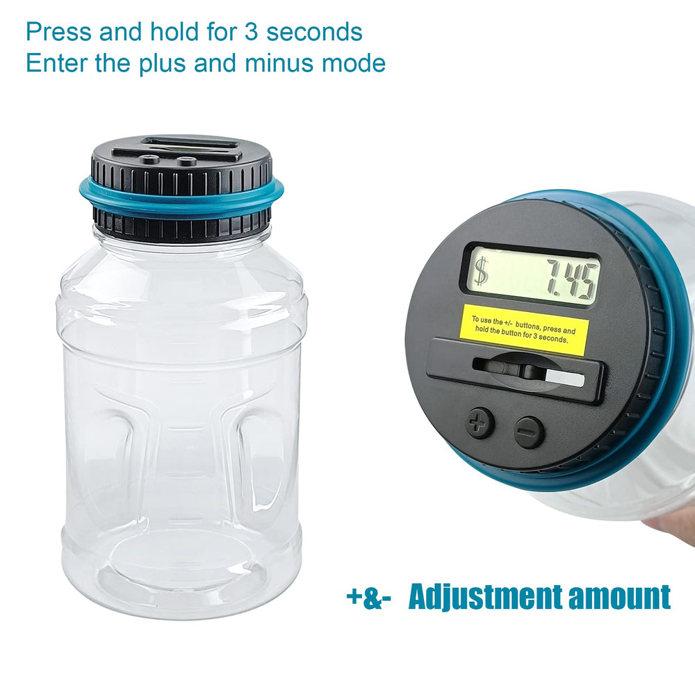 QPEY 1.8L capacity coin bank side profile for ample storage