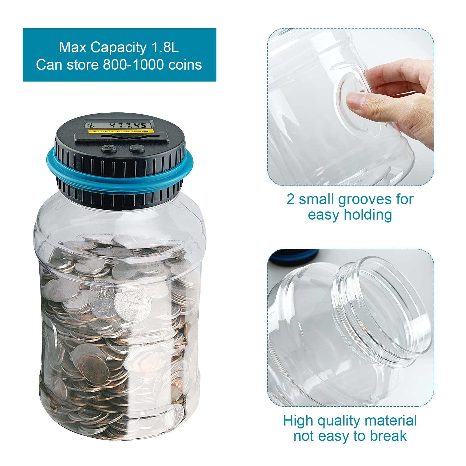 QPEY coins being deposited into piggy bank to illustrate saving habit