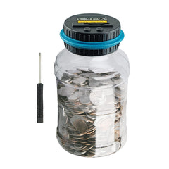 QPEY large piggy bank front view, durable ABS plastic for long-lasting savings