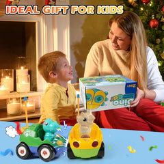 QPOU birthday-gift-dino-car-set makes a playful gift option