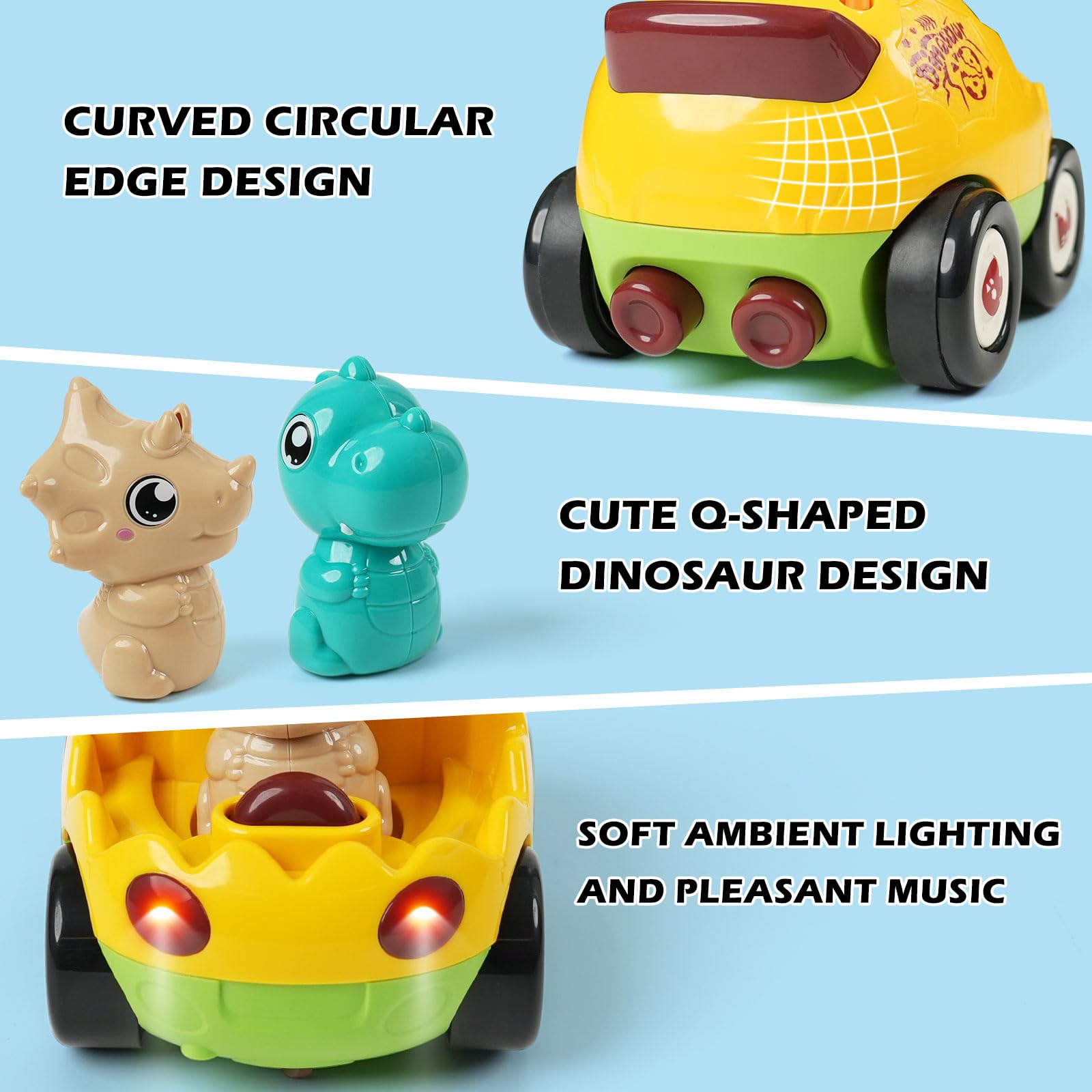 QPOU remote-dino-car-safety-edges promote safe indoor adventures