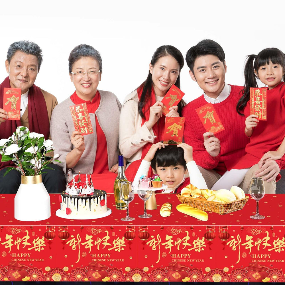 Qpout large rectangular tablecloth protects your dining surface during feasts.