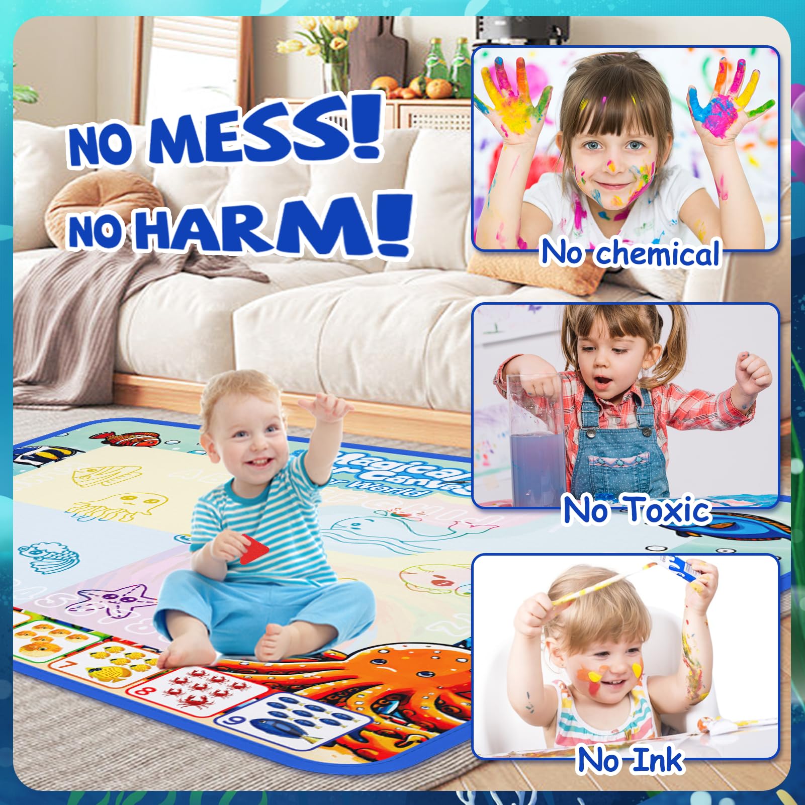QQduck Water Doodle Mat foldable-storage for compact carry and quick setup