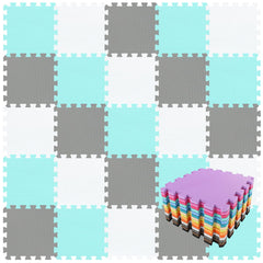 qqpp EVA 18-tile assembly closeup showing interlocking edges for a safe play surface.
