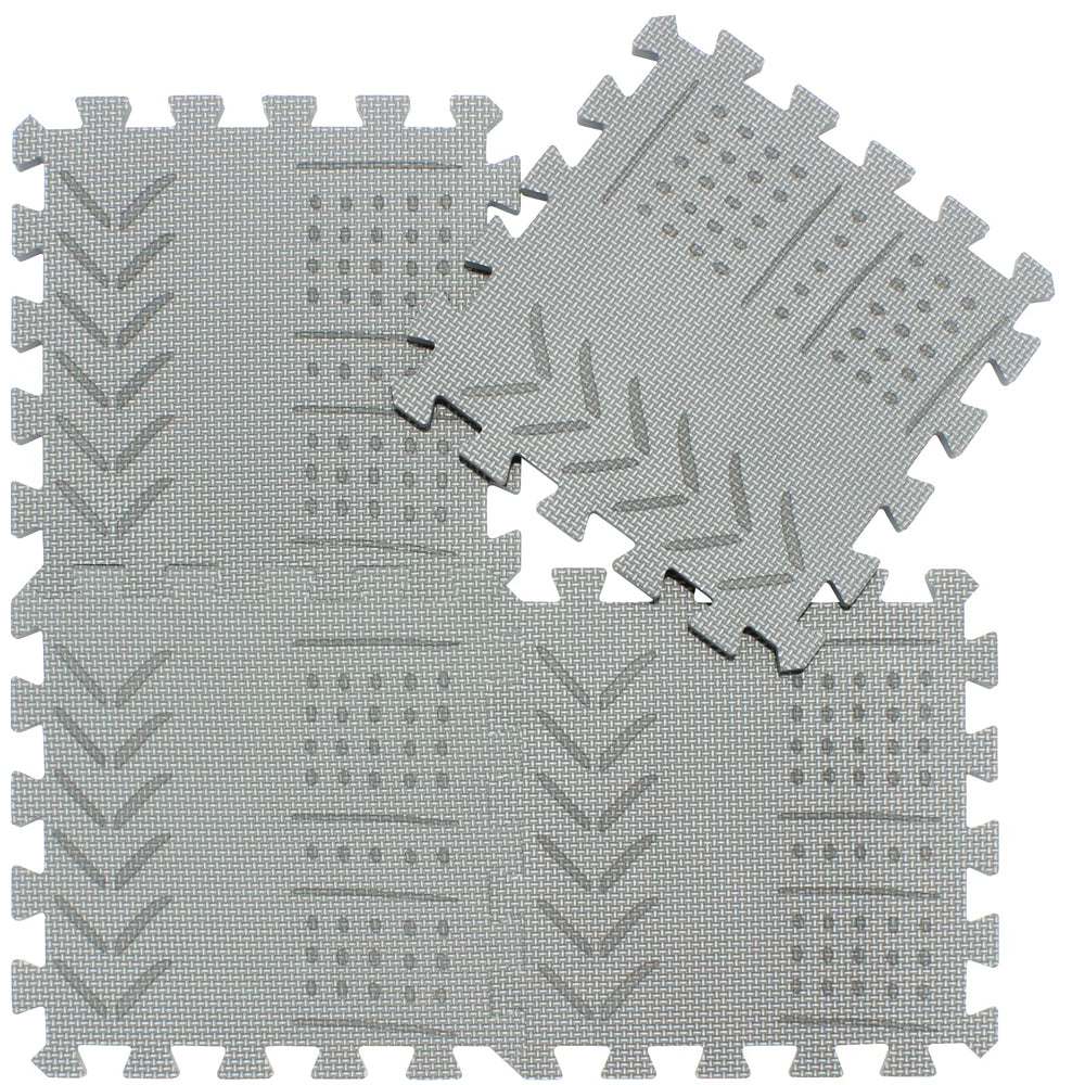 qqpp EVA 18 Tiles baby play mat gray for safe tummy time and soft play.