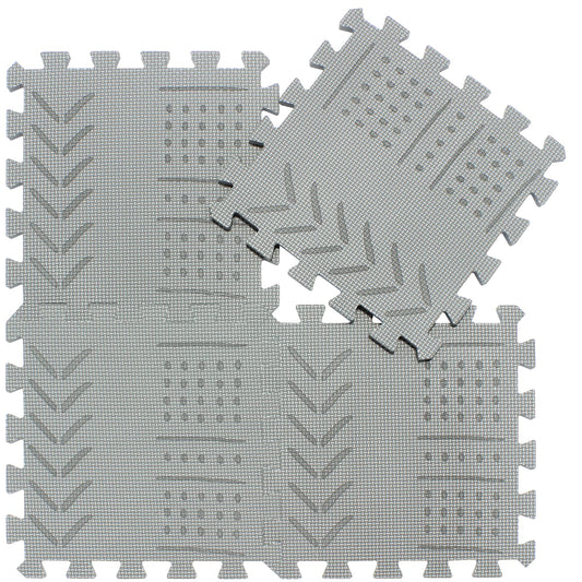 qqpp EVA 18 Tiles baby play mat gray for safe tummy time and soft play.