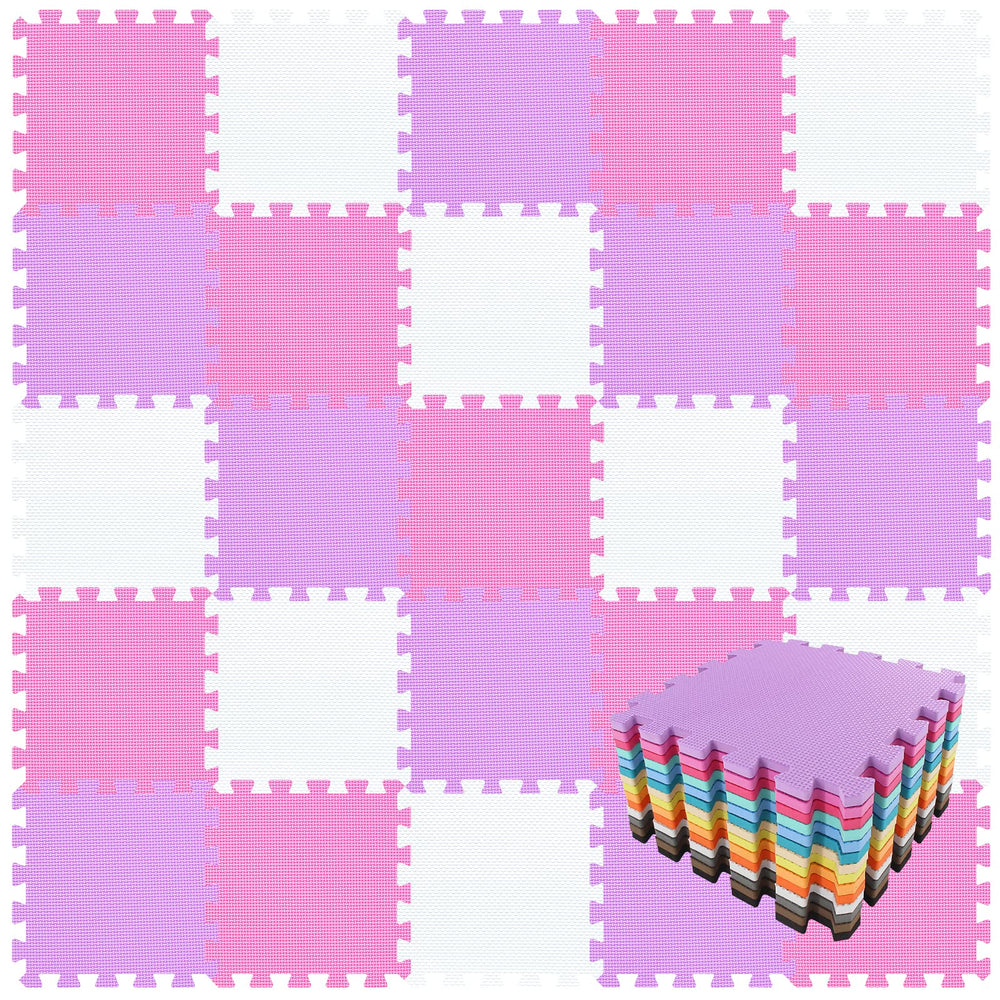 qqpp EVA 18-tile interlocking mats laid flat to create a safe play surface