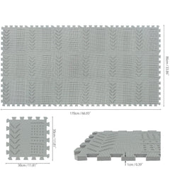 qqpp EVA 18 Tiles laser pattern adds elegance to a child's play space.