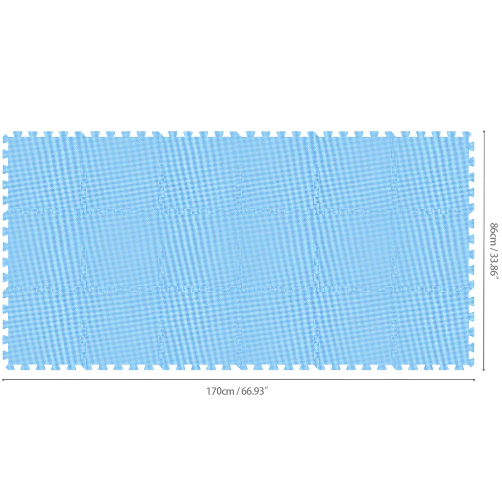 qqpp blue interlocking mats laid out as a baby play area in the living room