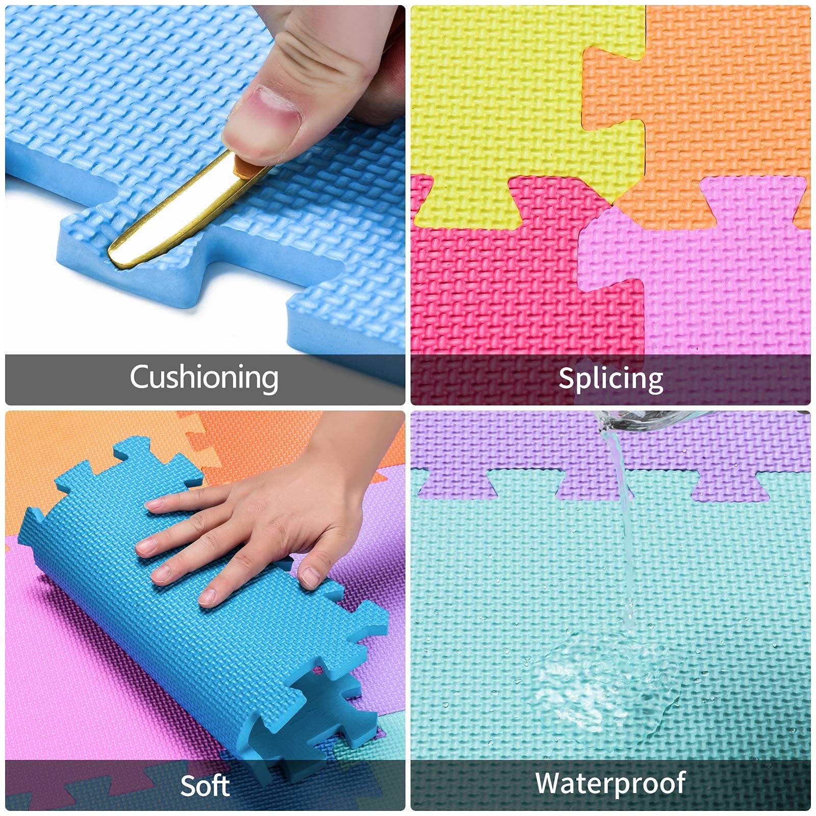 qqpp qqpp eva blue foam mat easy to clean with damp cloth
