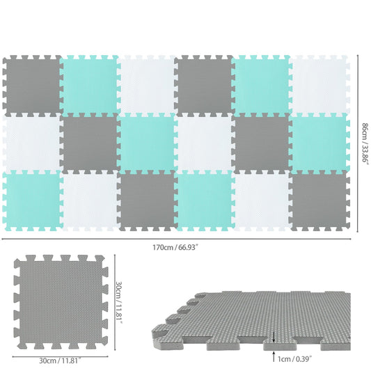 qqpp EVA floor mats colorways white green gray for versatile home use.