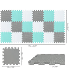 qqpp EVA floor mats colorways white green gray for versatile home use.