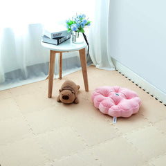 qqpp Beige foam interlocking mats suitable for home workouts and exercise
