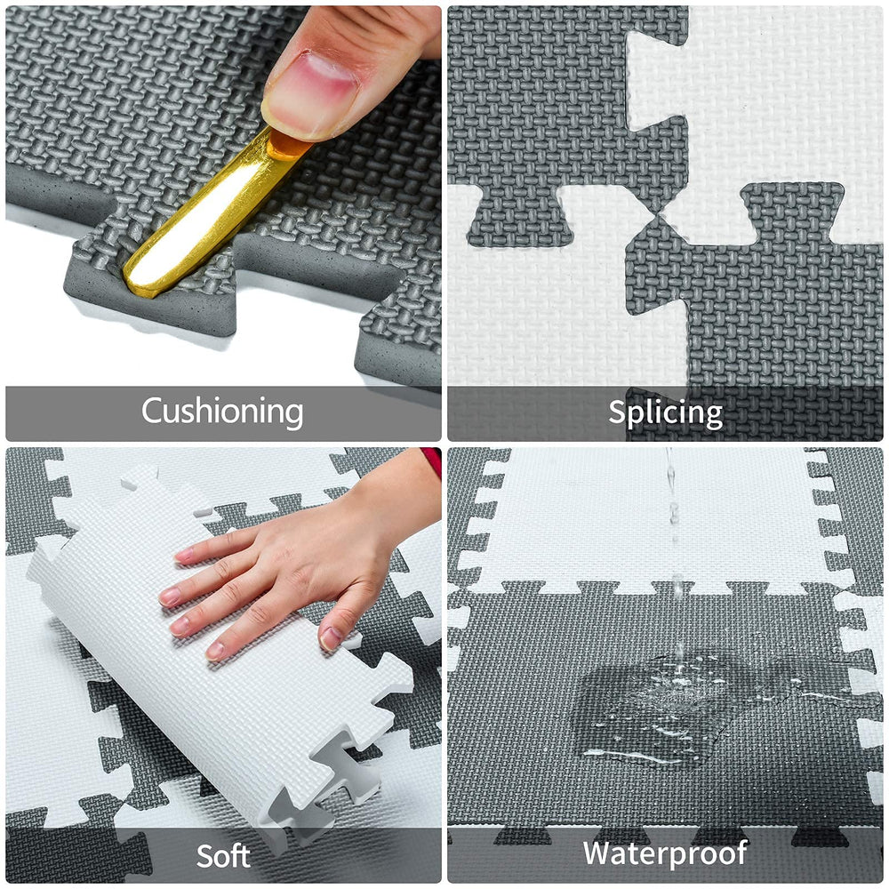 qqpp Yoga and exercise using qqpp EVA foam beige mat for comfortable stretches