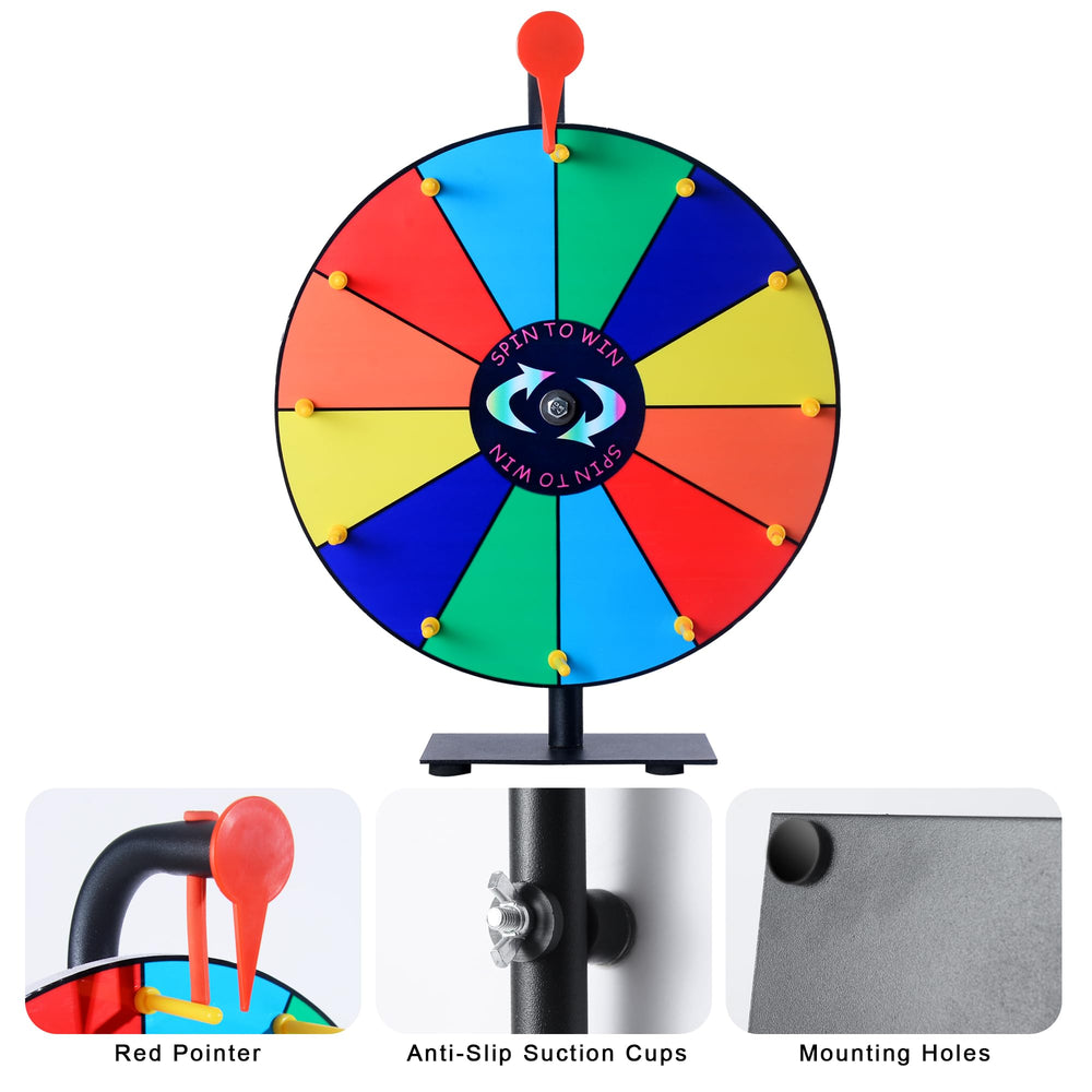 Durable QRKMCFJM prize wheel with tactile clicker for engaging spins