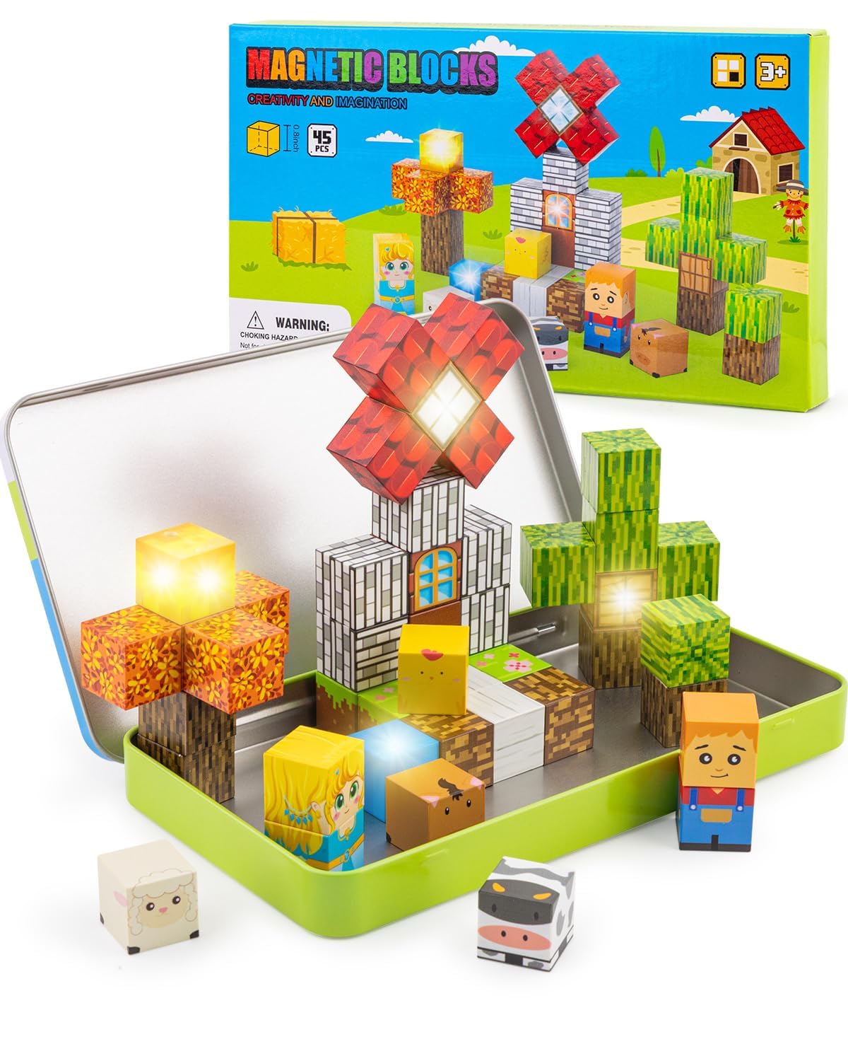 Qrooper magnetic blocks in travel case for on-the-go building fun