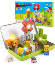 Qrooper magnetic blocks in travel case for on-the-go building fun