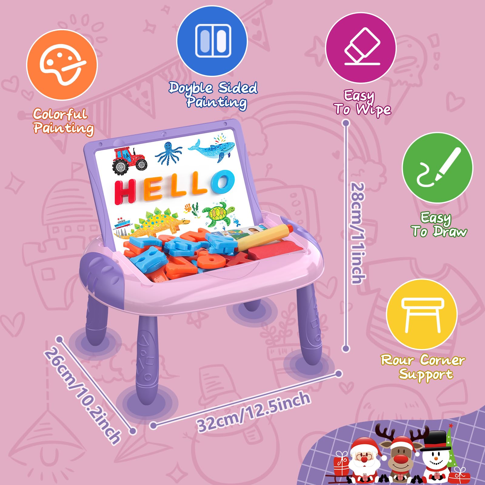 Qrytoi curved-edge design ensures safe, comfortable drawing and writing for toddlers.