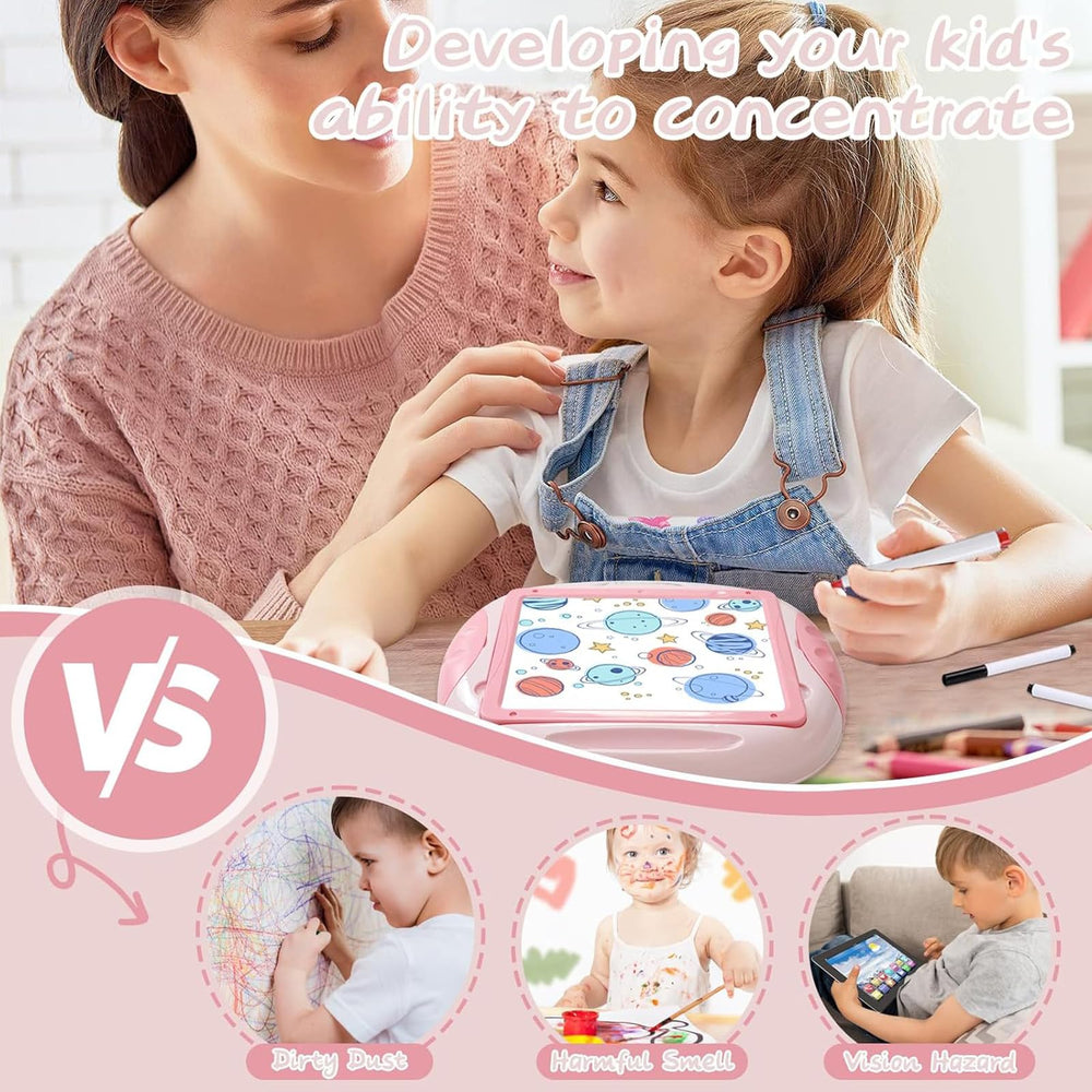 Qrytoi portable toddler drawing board with detachable legs for home or travel.