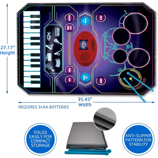 QShark 2in1 piano mat inviting toddlers to explore melodies