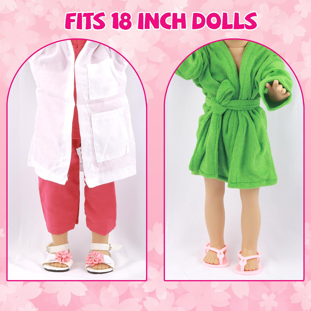 QSKJJI 18-inch doll flip-flops for quick dress-up moments