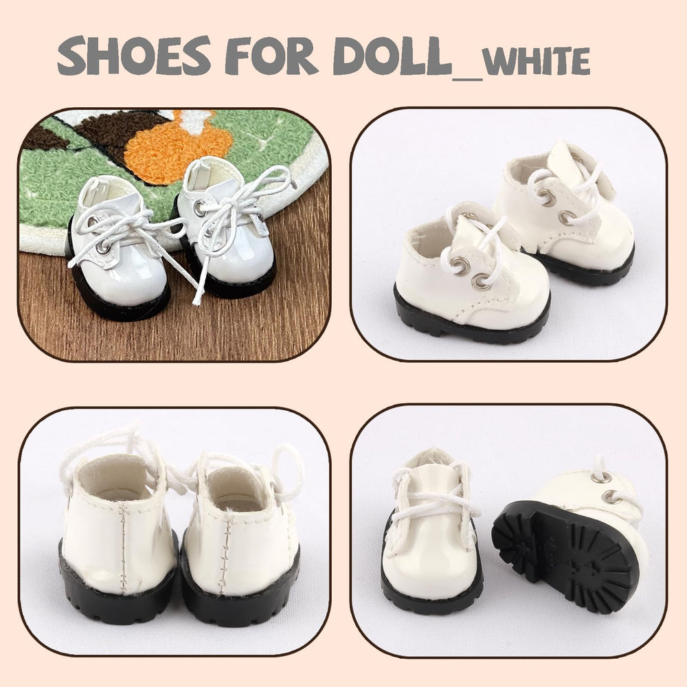 QSKJJI 3-pair doll footwear highlights colorfast material for long-lasting outfits.