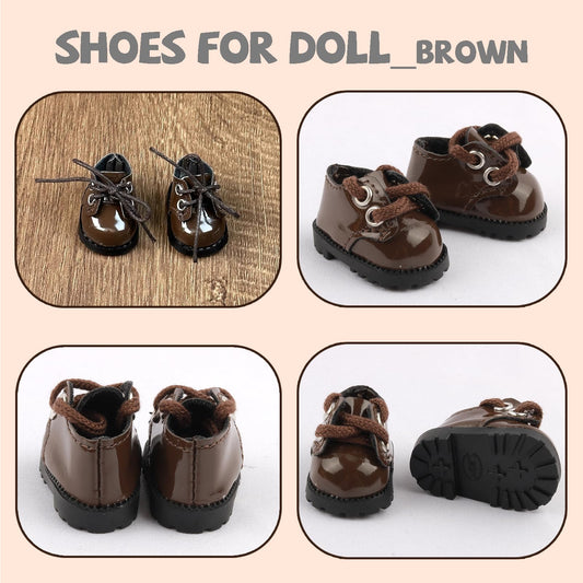QSKJJI doll shoes with textured sole detail for authentic look on 17 cm dolls.