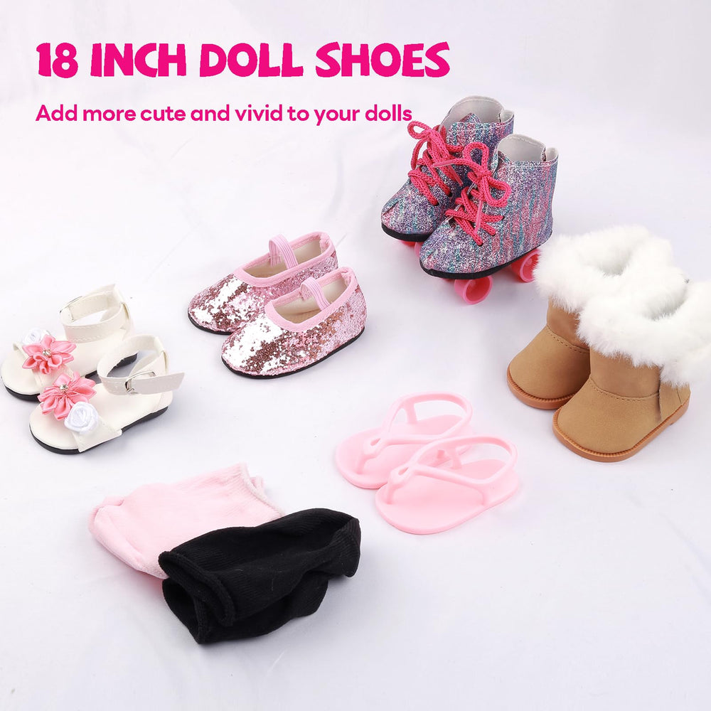 QSKJJI pink socks for 18-inch dolls offering soft comfort
