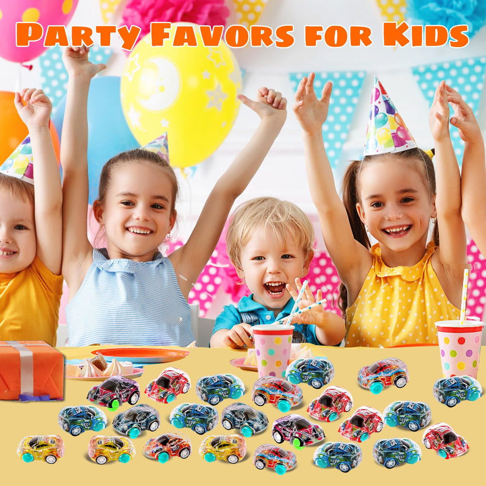 QSONSELL colorful mini pull-back cars foster imaginative play and coordination.