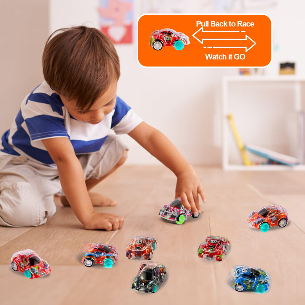 QSONSELL party favors mini cars perfect for kids' goodie bags and celebrations.