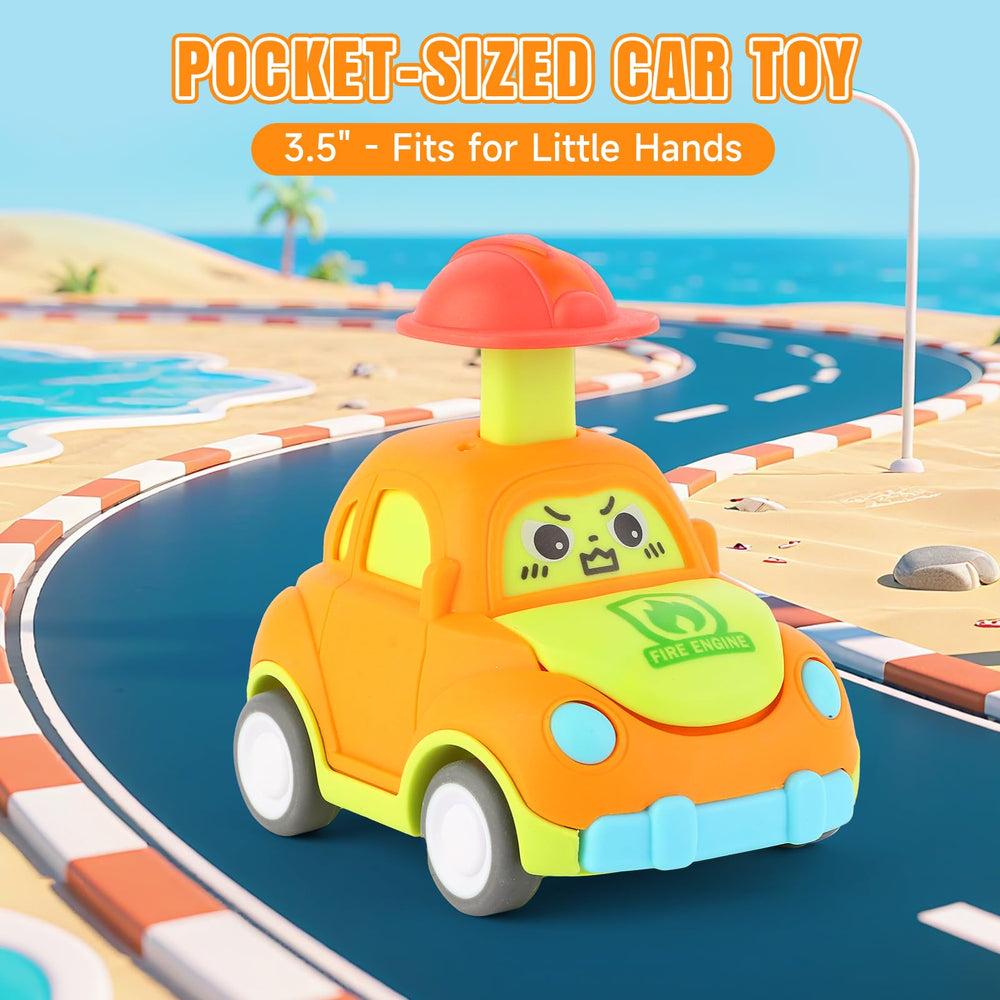 QSONSELL toddler-friendly ABS toy car, safe edges for little hands.