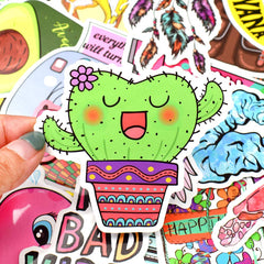QTL 50-piece sticker set for notebooks and scrapbooks