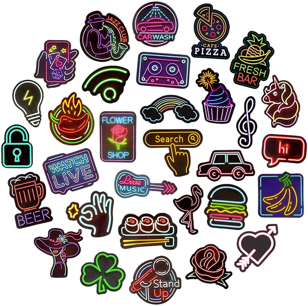 QTL Neon stickers laptop decoration for personalizing devices and quick recognition.