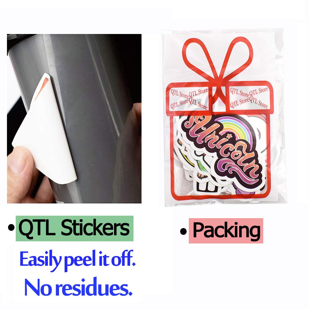 QTL vinyl stickers for school supplies, water bottles, and scrapbooks.