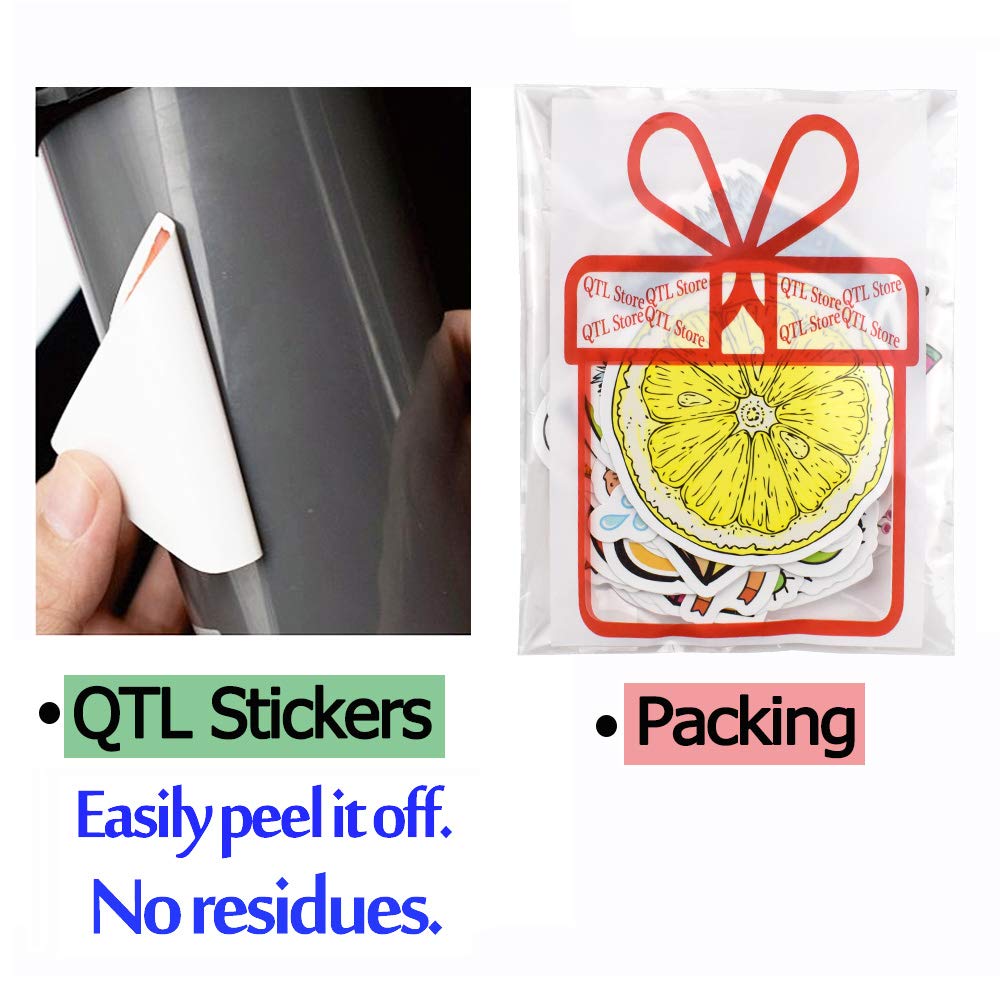 QTL stickers on water bottle example for outdoor use and durability