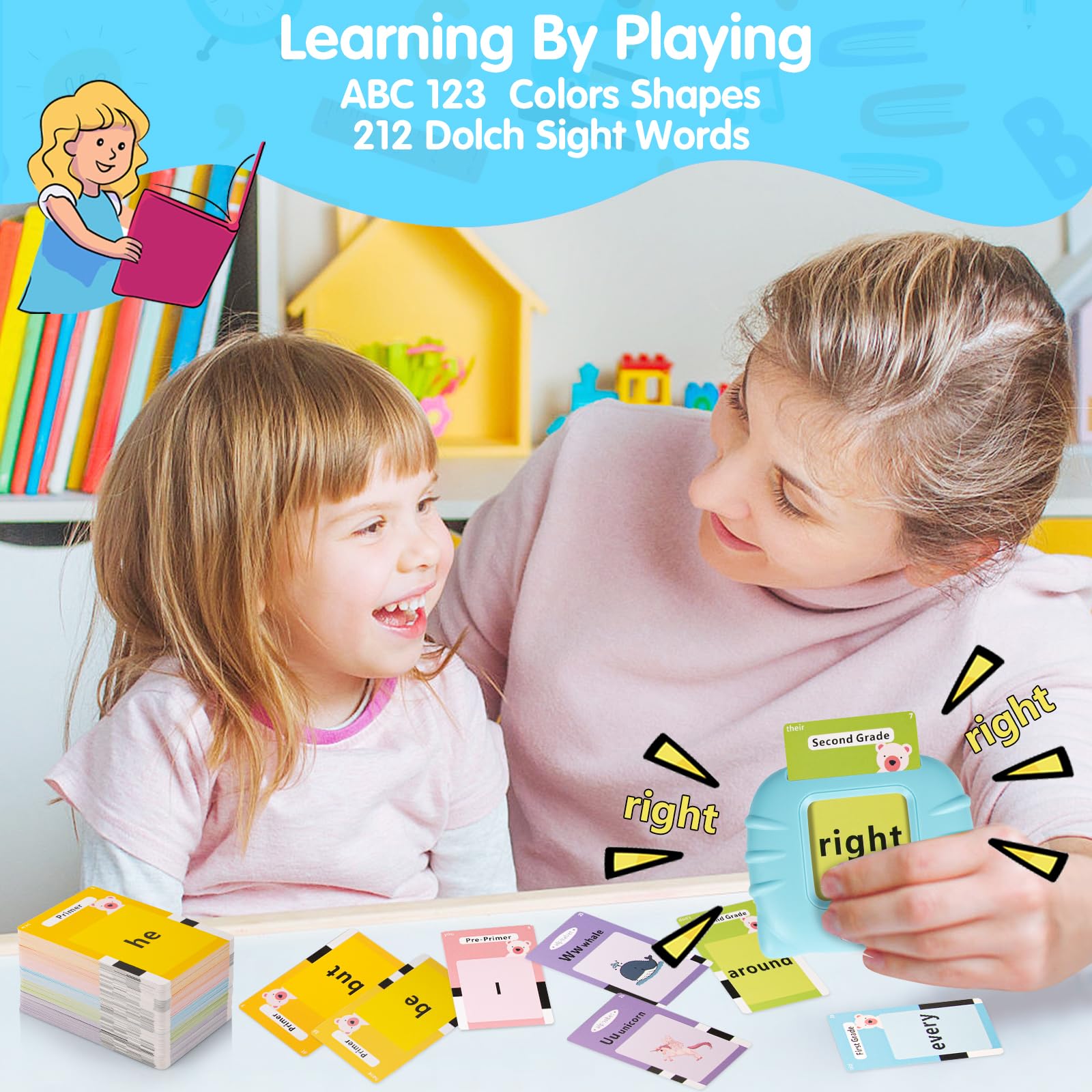QuTZ Talking Flash Cards versatile for home and classroom learning environments.