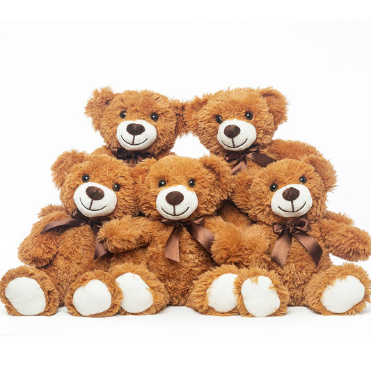 Quaakssi teddy bears bulk 5-pack on display for party decor and gifts.