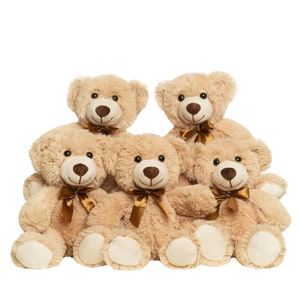 Quaakssi teddy bears bulk 5-pack 13.5-inch side view ideal for party decor
