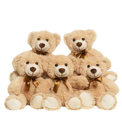 Quaakssi teddy bears bulk 5-pack 13.5-inch side view ideal for party decor