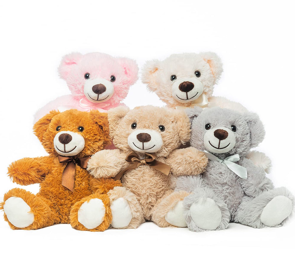 Quaakssi teddy bears bulk five colors set for festive decor and gifts