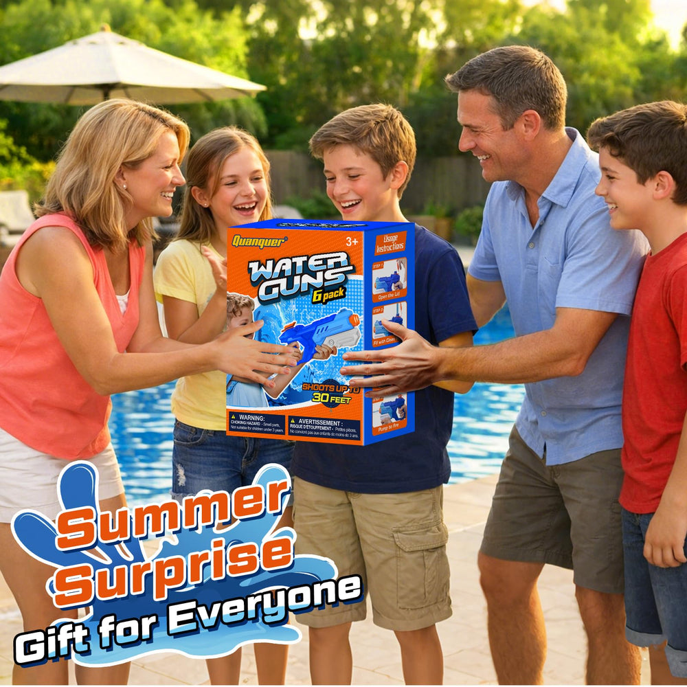 Quanquer gift-box water gun set perfect for birthdays and outdoor celebrations