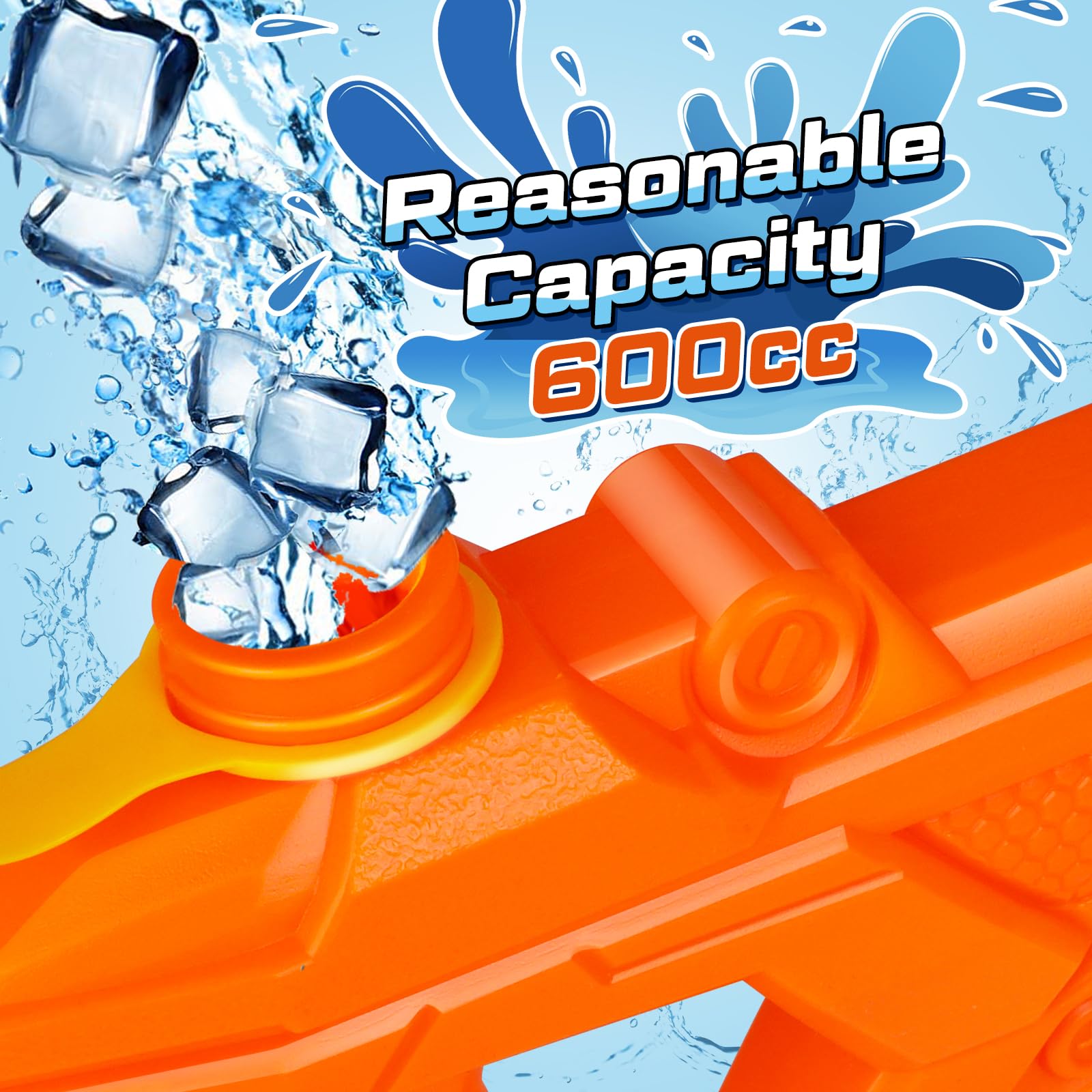 Quanquer high-capacity 600cc blaster for longer water fun without refills